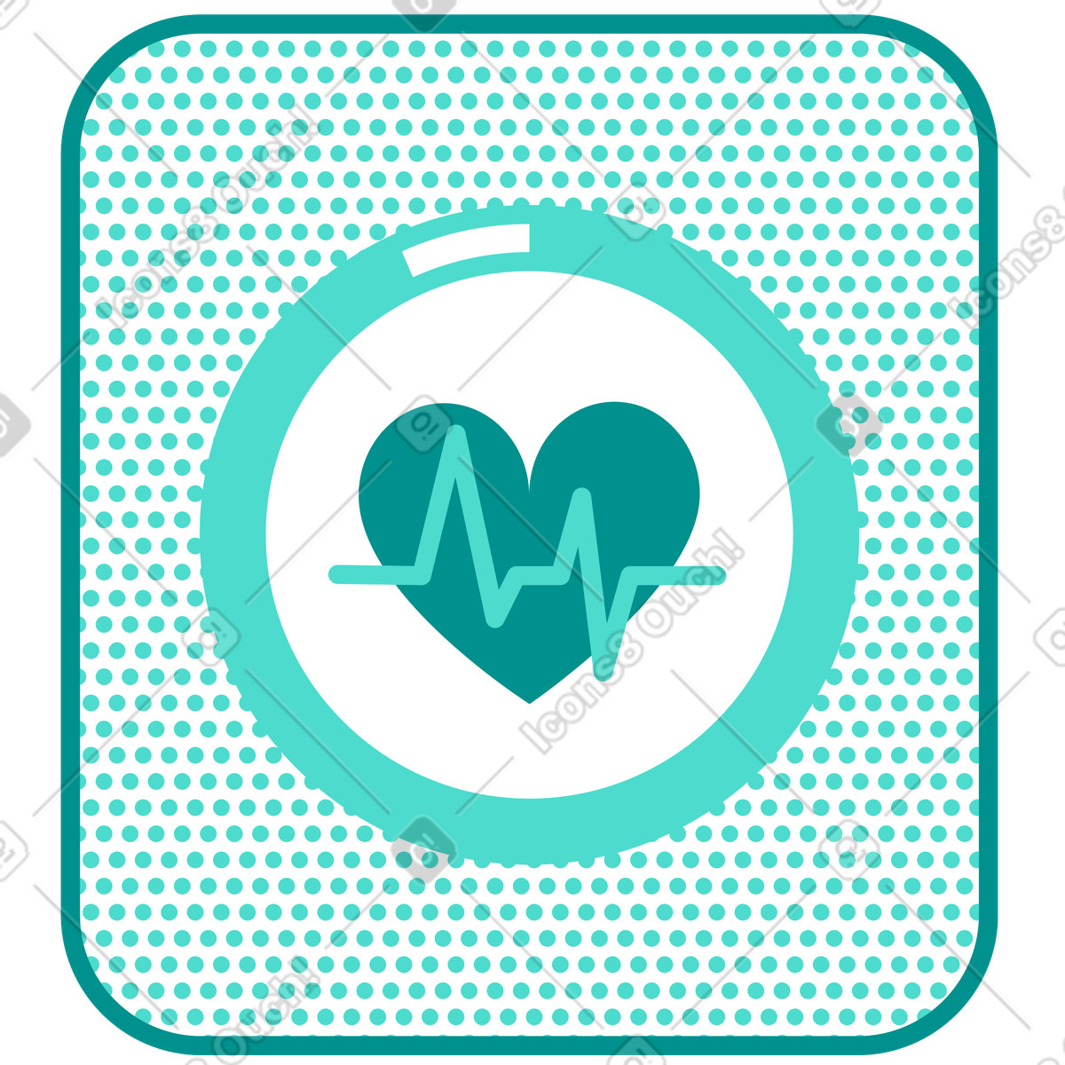 Illustration Interface d'application de fitness avec cœur dans le style Natty à télécharger aux formats PNG, SVG