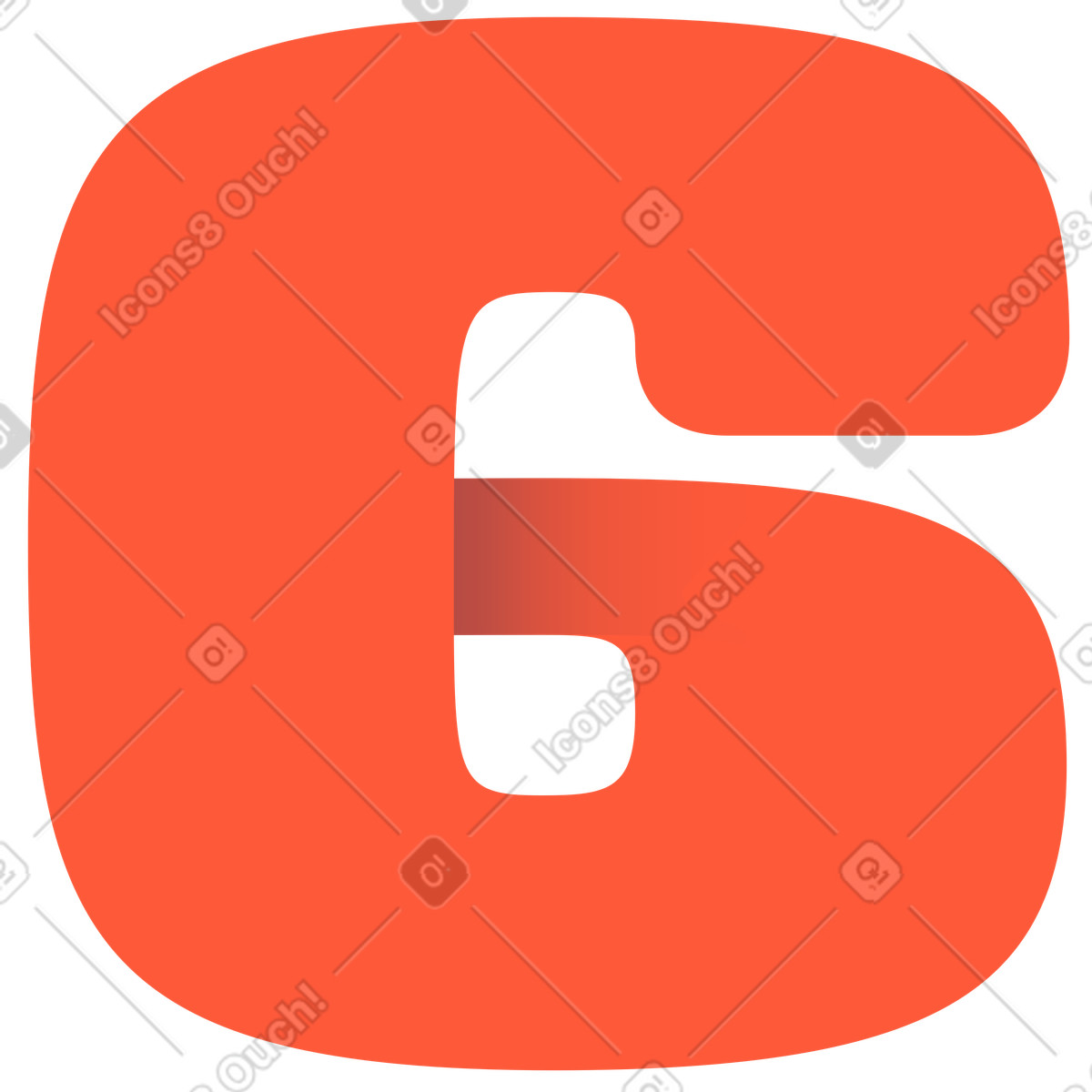 Ilustración Seis en estilo Beam a descargar en PNG y SVG