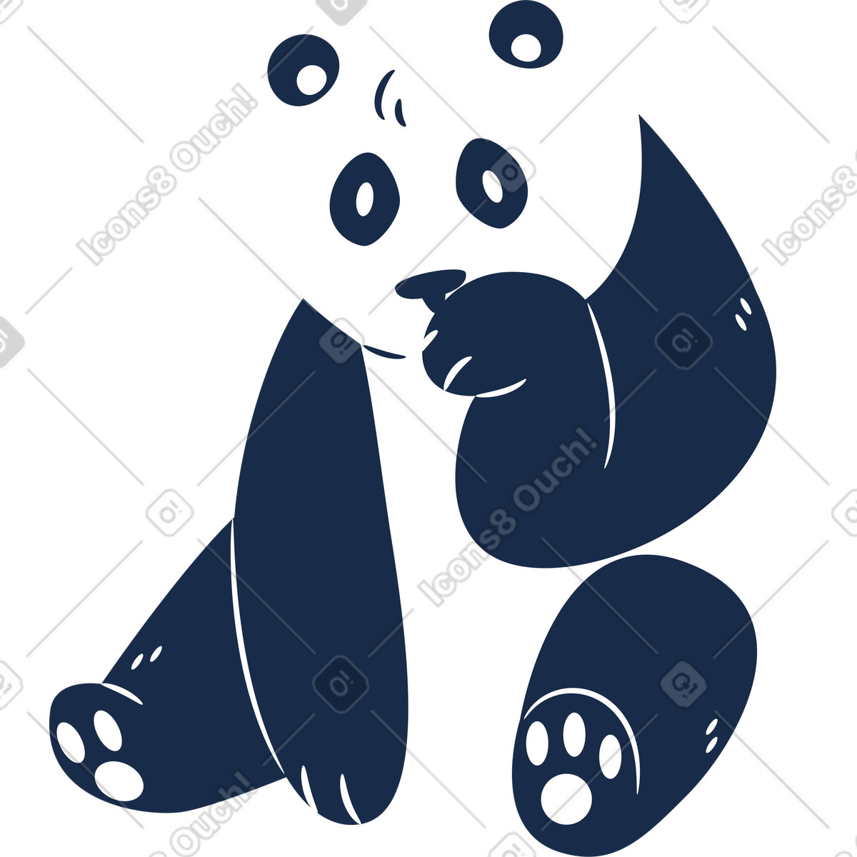 Panda sitting illustration in Flame style download in PNG, SVG