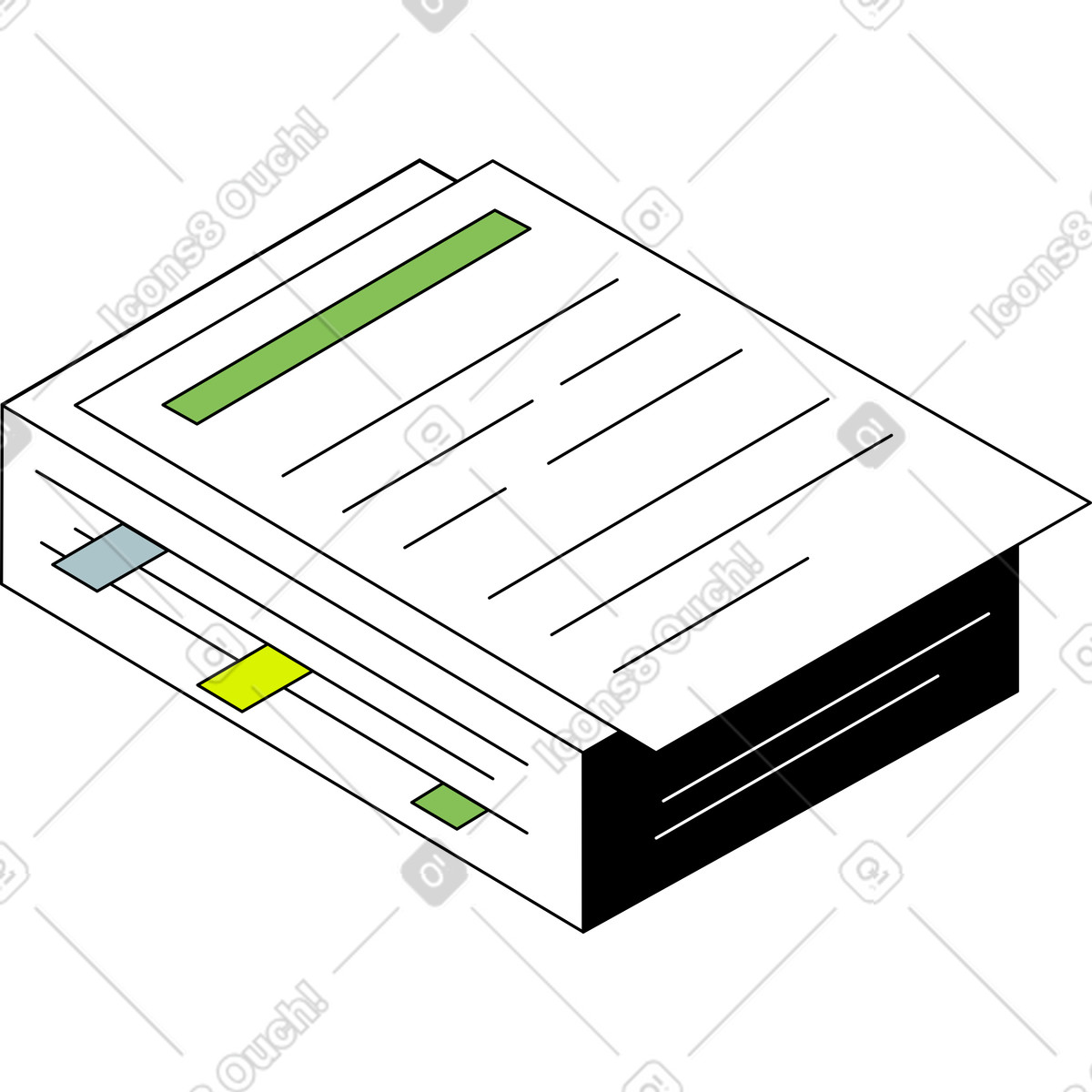 Documenti illustrazione in stile Isometric scarica in PNG, SVG