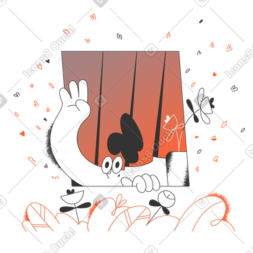 Friendly woman waving her hand PNG, SVG