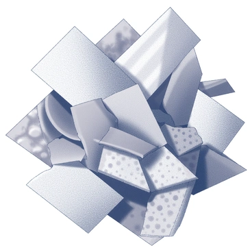 A collage featuring various textures and patterns arranged in an intricate composition. The elements include layered fabrics, rough and smooth surfaces, and geometric shapes interspersed throughout the layout. Each section of the collage displays unique tactile qualities, with a sense of depth created by overlapping materials. The arrangement offers visual interest, inviting viewers to explore the diversity and interaction of the textures presented.