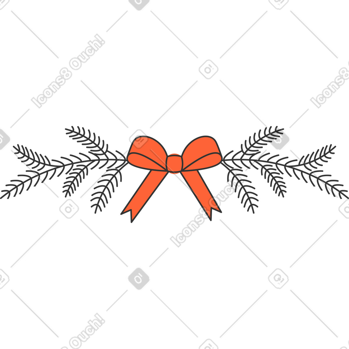 Weihnachtsdekoration-Illustration im Crayon-Stil als Download in PNG, SVG