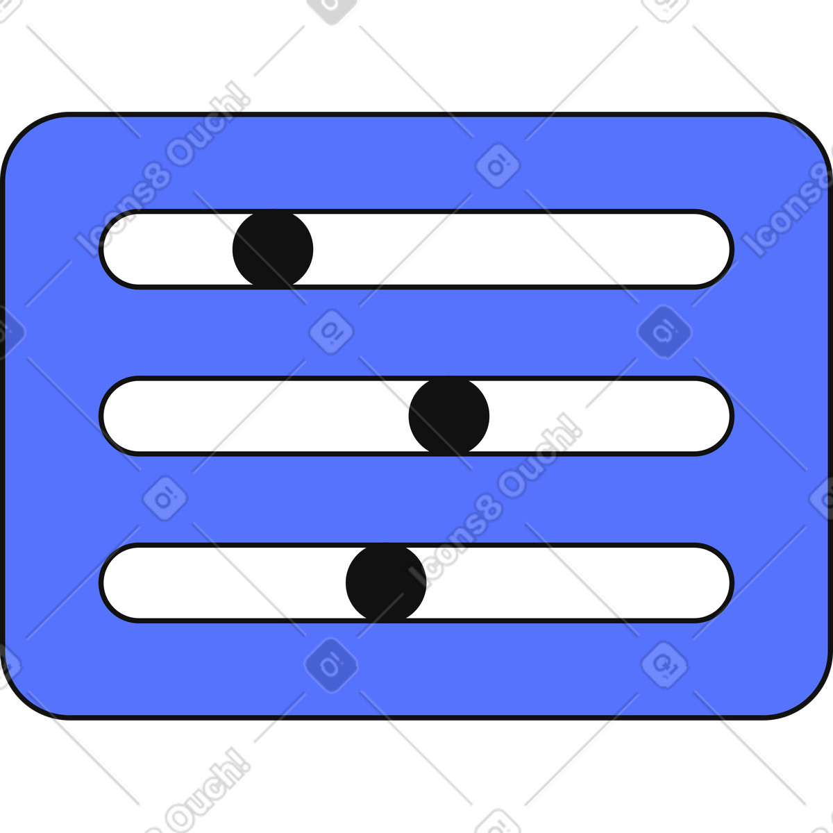 Controls slider interface for customizing preferences in software application window illustrazione stile Main scarica PNG, SVG