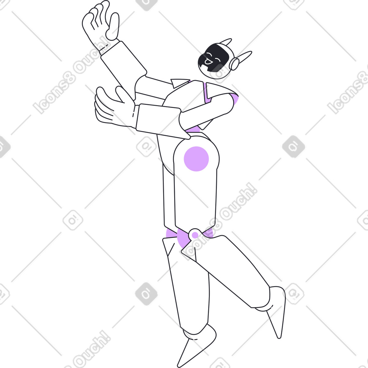 Grapy スタイルの 幸せなロボット のイラストをPNG、SVG形式でダウンロード