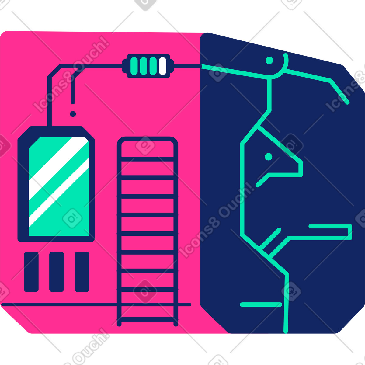 Casa illustrazione in stile Cyborg scarica in PNG, SVG
