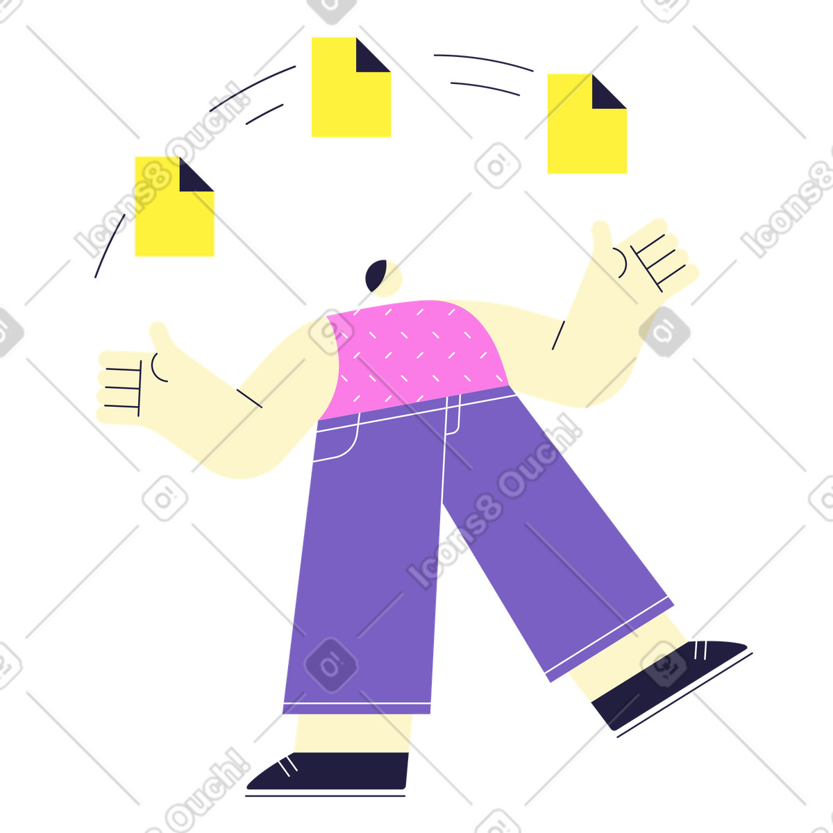 Flusso di documenti illustrazione in stile Mellow scarica in PNG, SVG