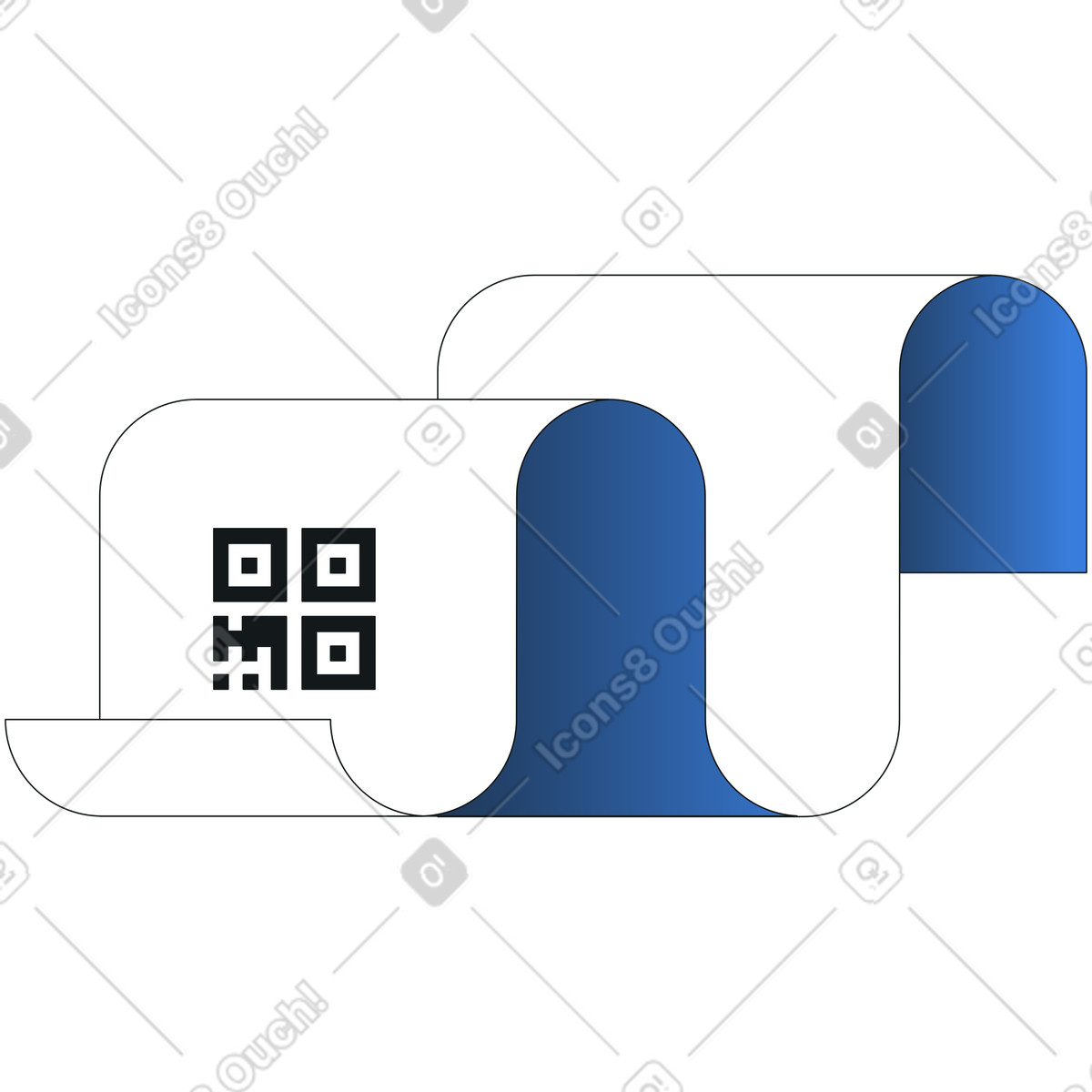 Иллюстрация Чек с qr-кодом в стиле Midnight — скачать в форматах PNG, SVG