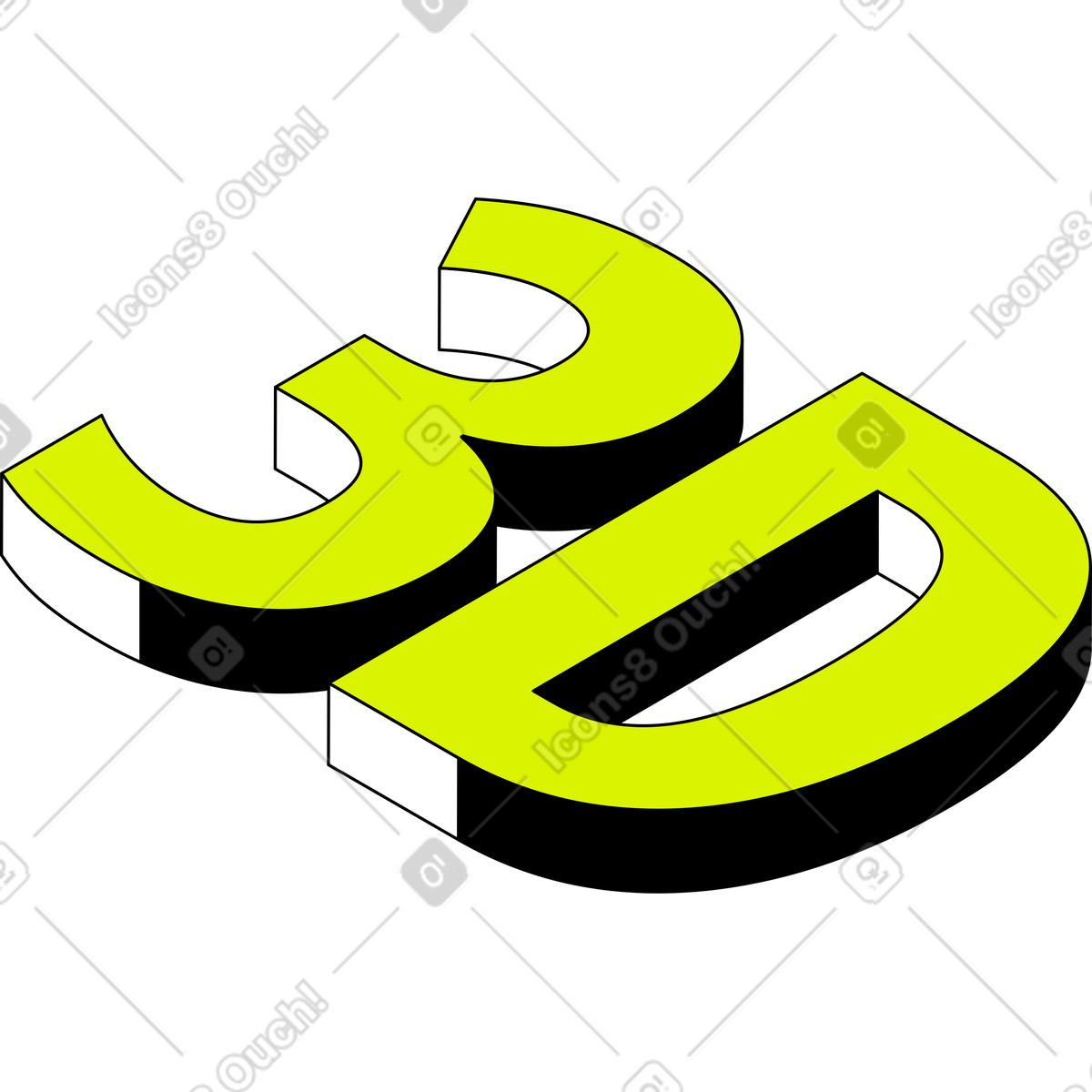 Illustration Lettrage de texte 3d dans le style Isometric à télécharger aux formats PNG, SVG