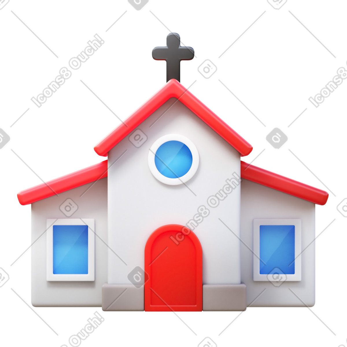 Church illustrazione in stile 3D Fluency scarica in PNG, SVG