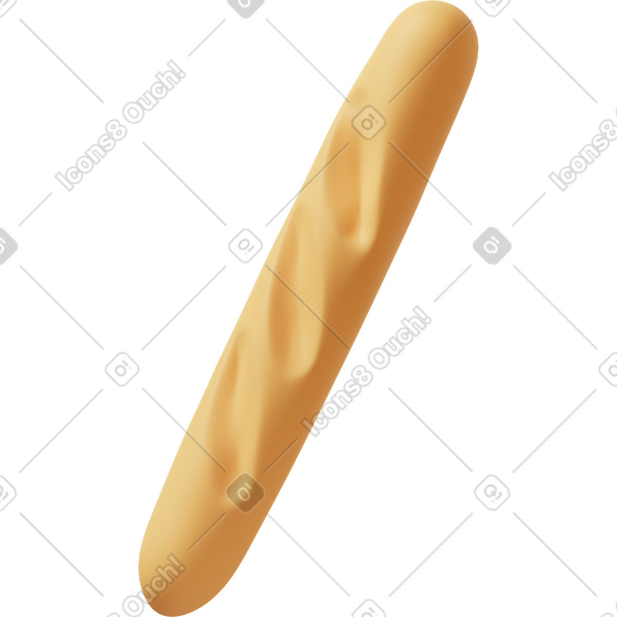 Ilustração de Yellow baguette em no estilo 3D Casual life para baixar em PNG, SVG