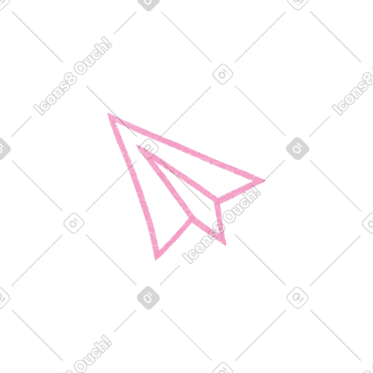 Ilustración Avión de papel rosa en estilo Tutti a descargar en PNG y SVG