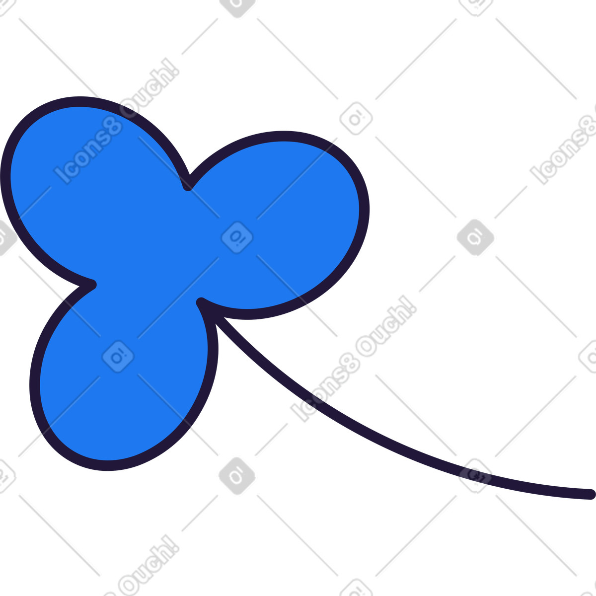 Ilustración Trébol en estilo Conifer a descargar en PNG y SVG