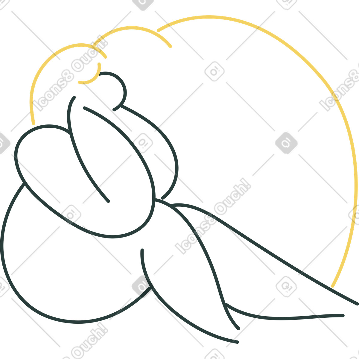 Ragazza illustrazione in stile Macaroni scarica in PNG, SVG