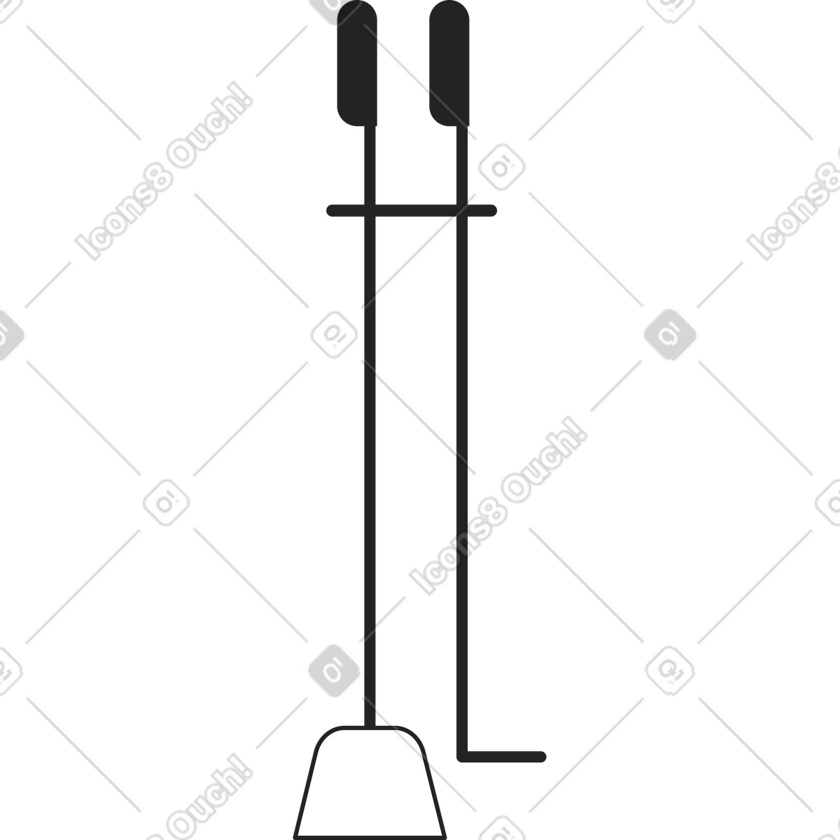 Accessori per caminetti illustrazione in stile Sammy Line scarica in PNG, SVG