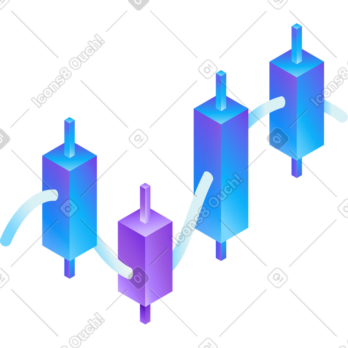 Illustration Chandeliers flottants japonais marché financier dans le style Hi-tech à télécharger aux formats PNG, SVG