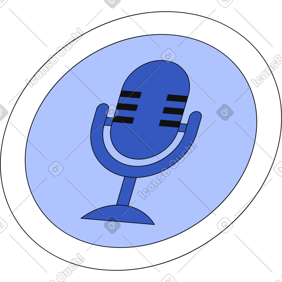 Illustration Icône de microphone dans le style Techny à télécharger aux formats PNG, SVG