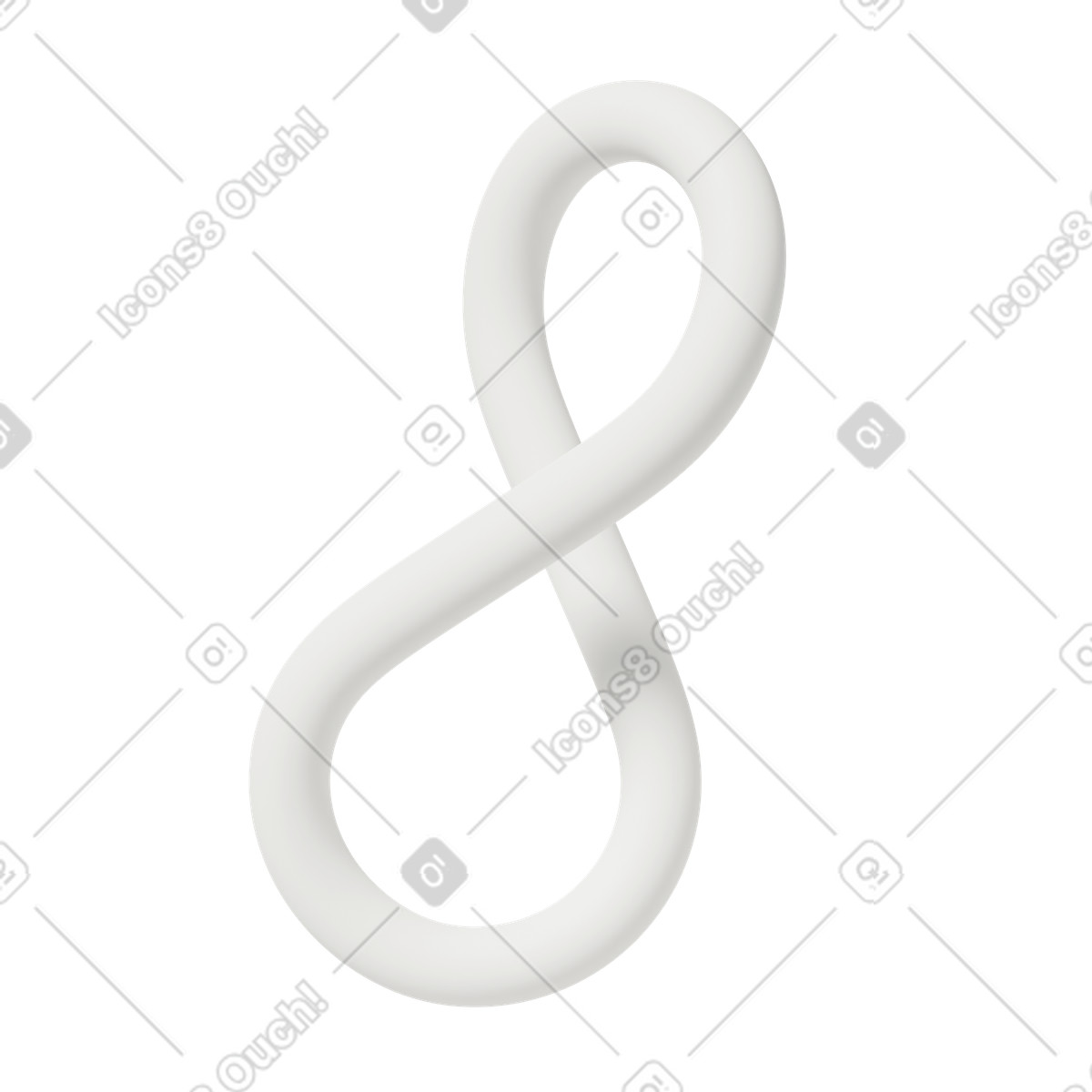 3D Casual life スタイルの Twisted white band のイラストをPNG、SVG形式でダウンロード