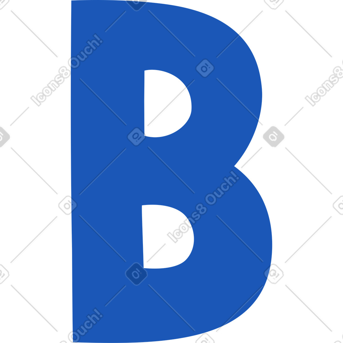 Storyline スタイルの 文字b のイラストをPNG、SVG形式でダウンロード
