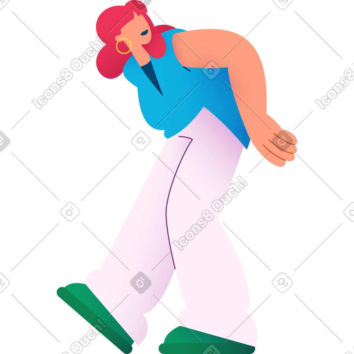 Ilustración Mujer sosteniendo algo en su espalda estilo Colors a descargar PNG y SVG
