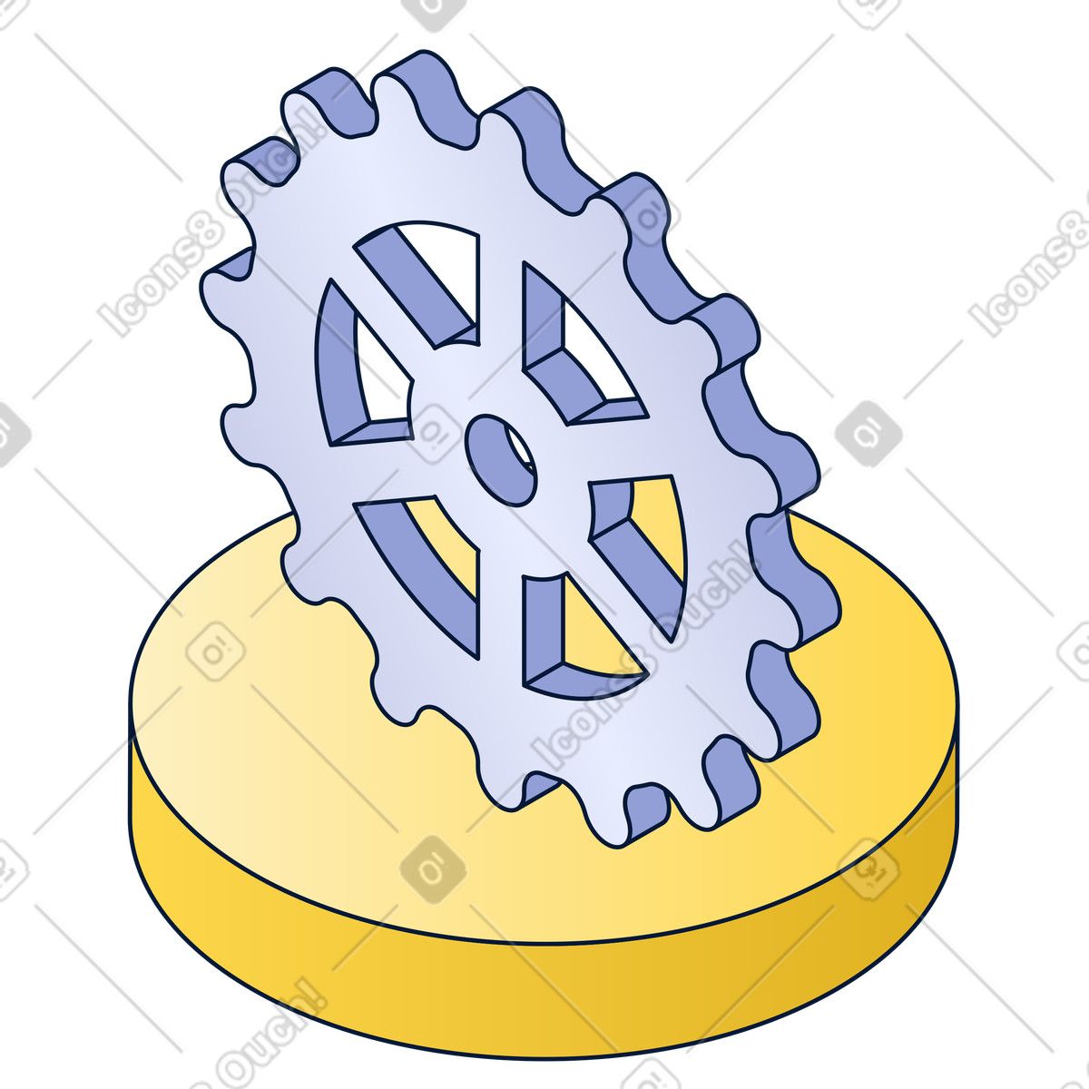 Mechanical cog icon, system settings and configuration illustration in Neat style download in PNG, SVG