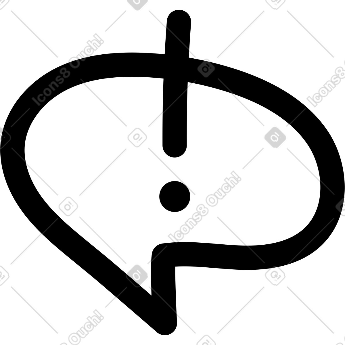 Exclamation mark speech bubble illustrazione in stile Notes scarica in PNG, SVG