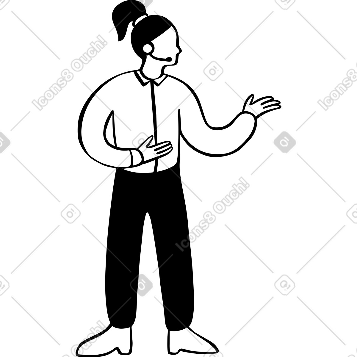 Frau-Illustration im Journal-Stil als Download in PNG, SVG