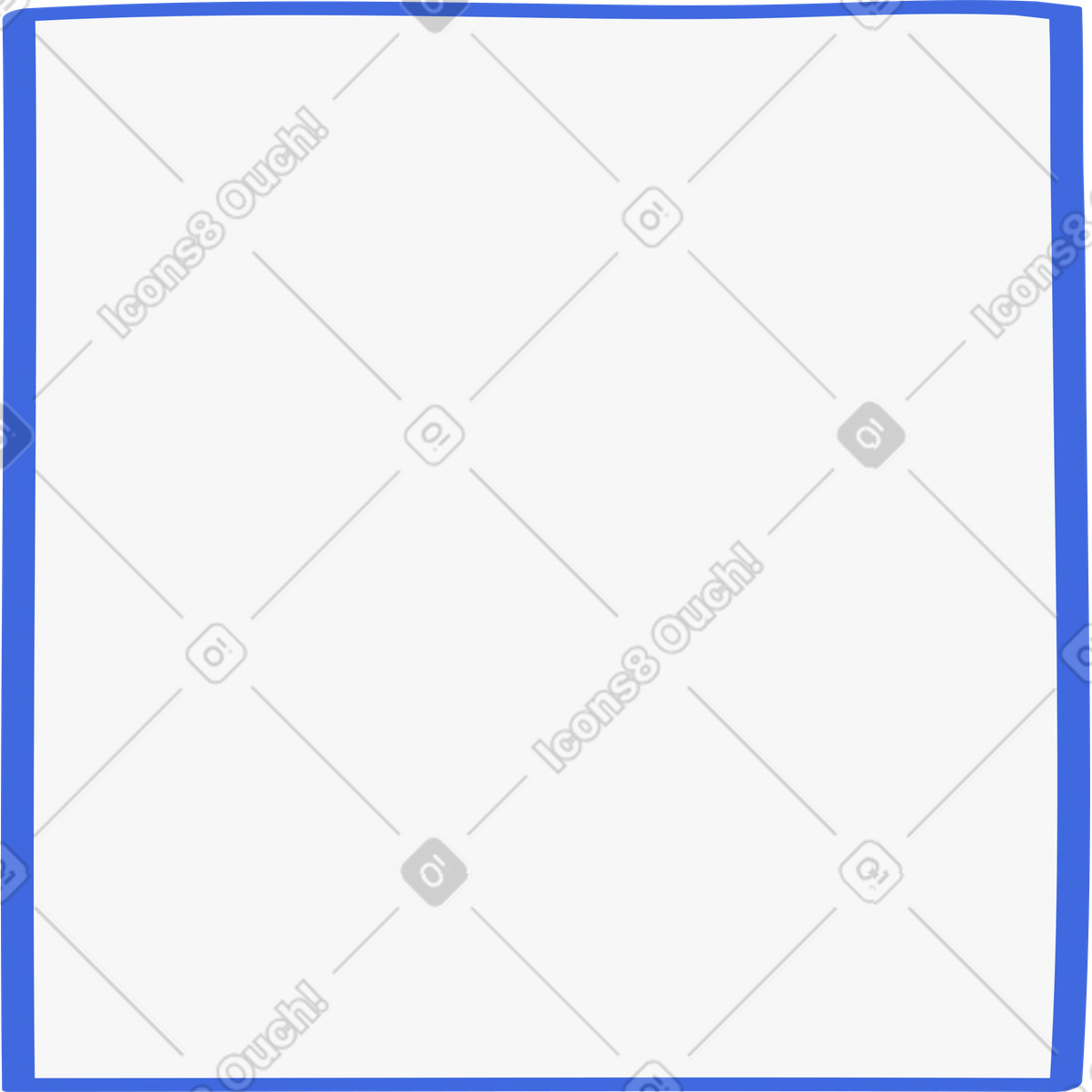 Border hand drawn blue rectangle frame with empty copy space-Illustration im Ballpoint Pen-Stil als Download in PNG, SVG