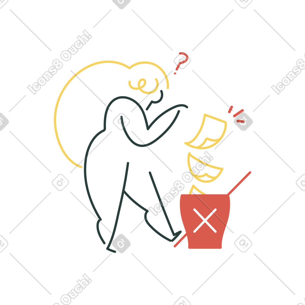 Macaroni 스타일의 확인 삭제 일러스트레이션 PNG, SVG 다운로드