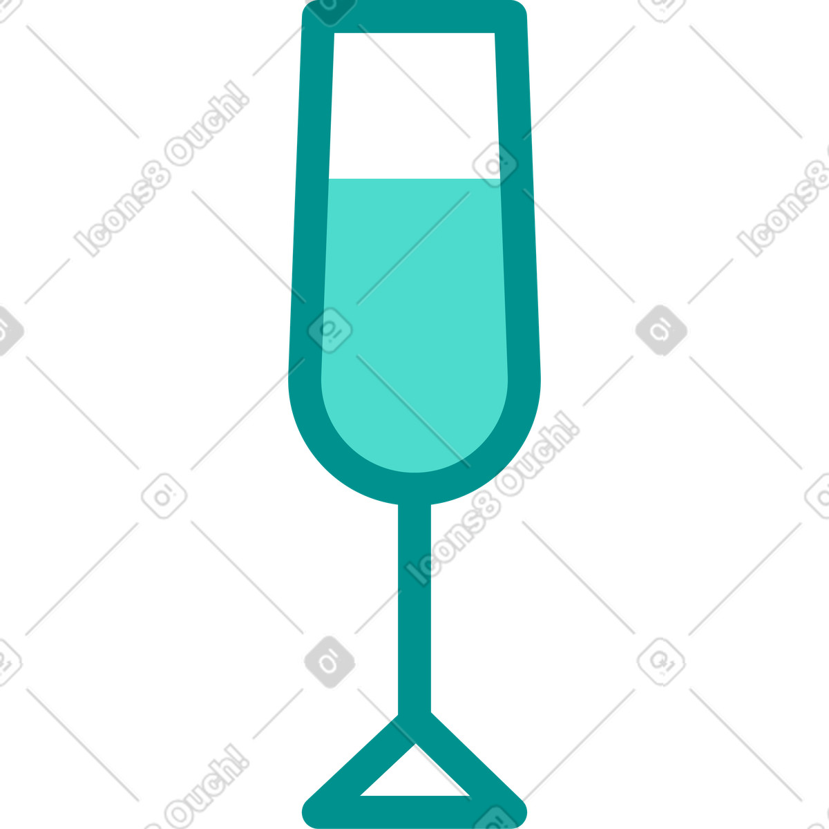 Bicchiere di champagne illustrazione in stile Natty scarica in PNG, SVG
