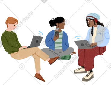 Personnes utilisant une connexion internet 5g PNG, SVG