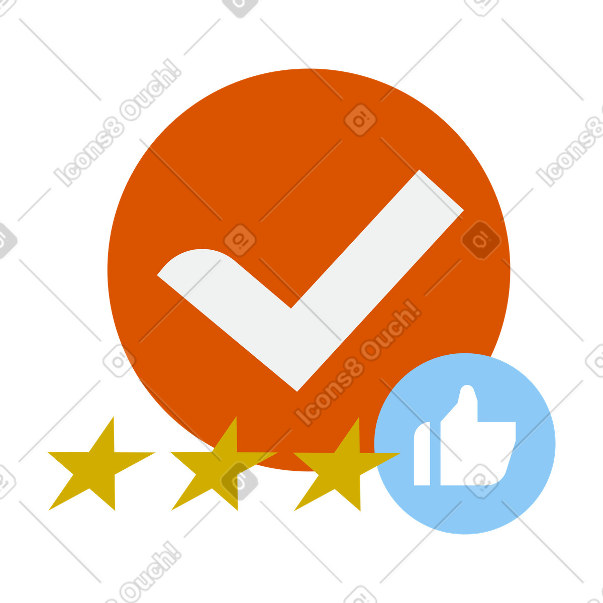 Vector 스타일의 Positive service rating, Approved business outcome, Trusted user feedback 일러스트레이션 PNG, SVG 다운로드