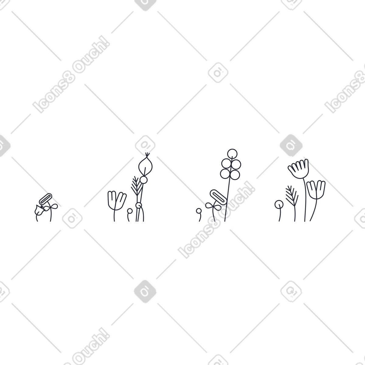 下载 Pablita 风格的 花朵 动画插图，支持 GIF、Lottie （JSON）、AE 格式