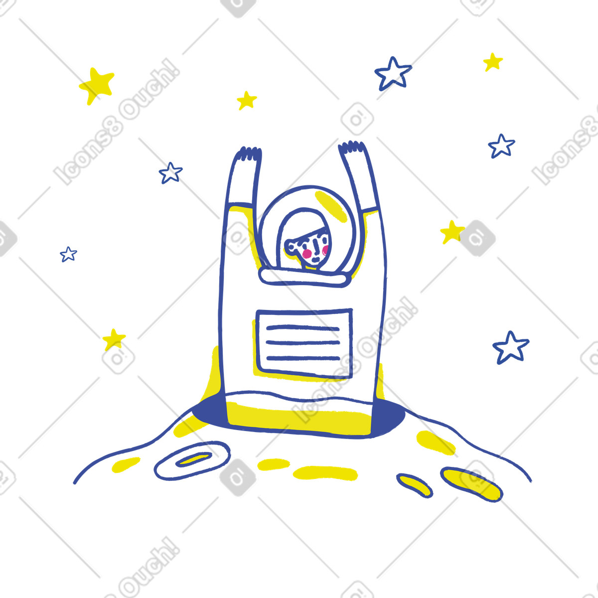 Ilustración Viaje a la luna en estilo Lime descargar en PNG y SVG