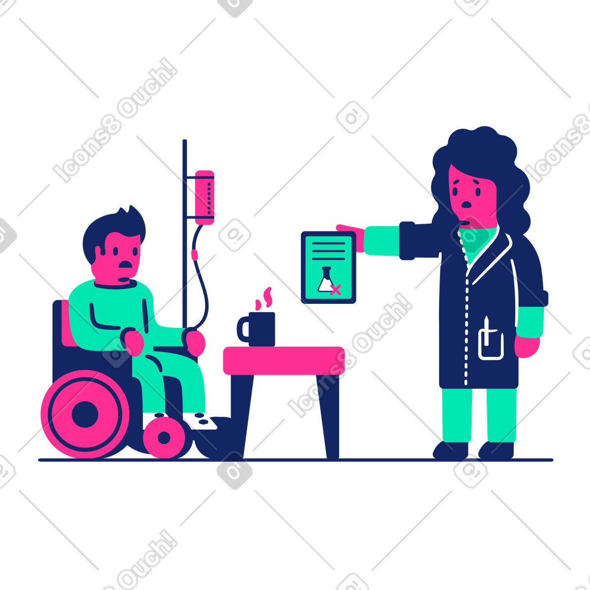 下载 Cyborg 风格的 不良健康新闻 插画，支持 PNG、SVG 格式