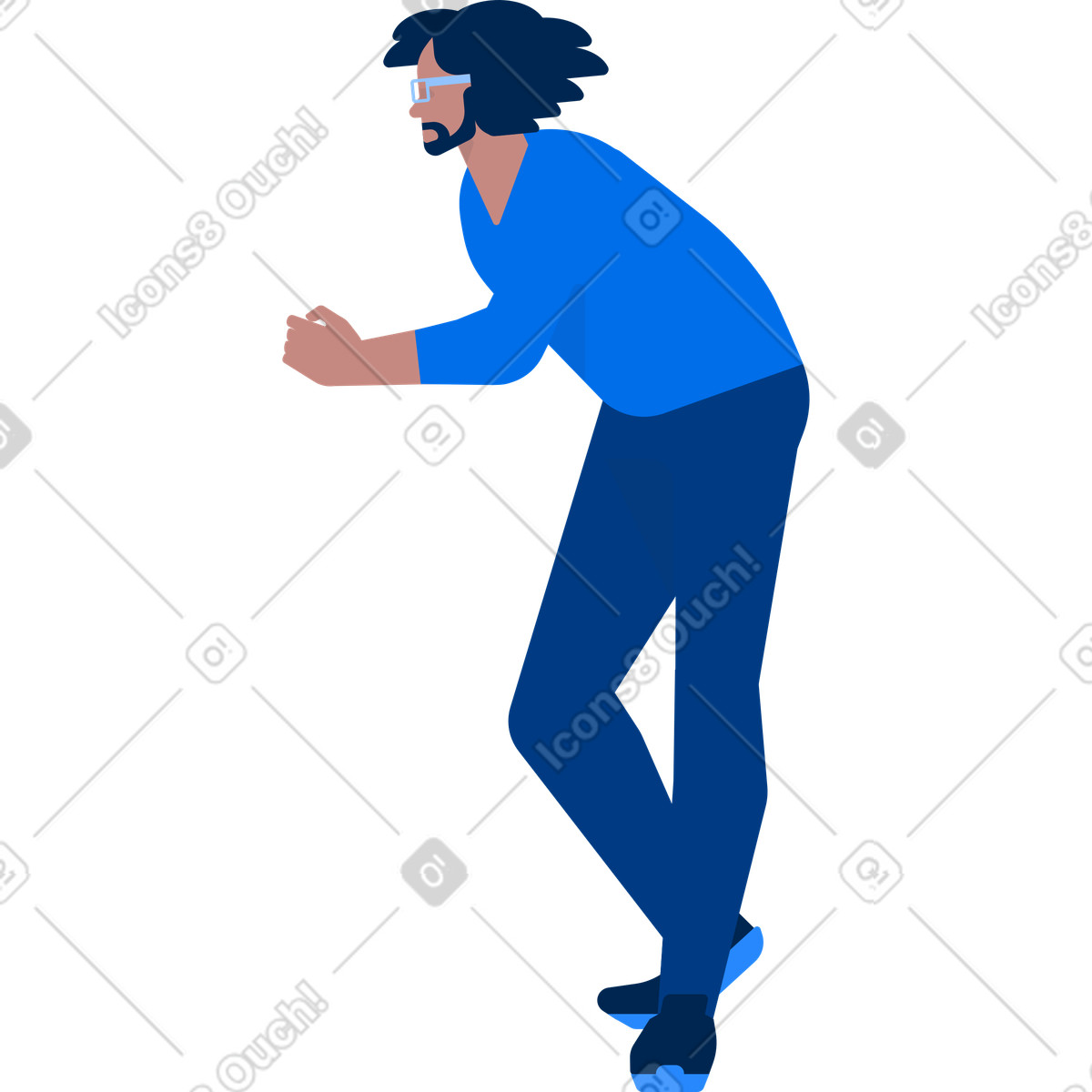 Ilustração de Homem inclinado em no estilo Urban para baixar em PNG, SVG