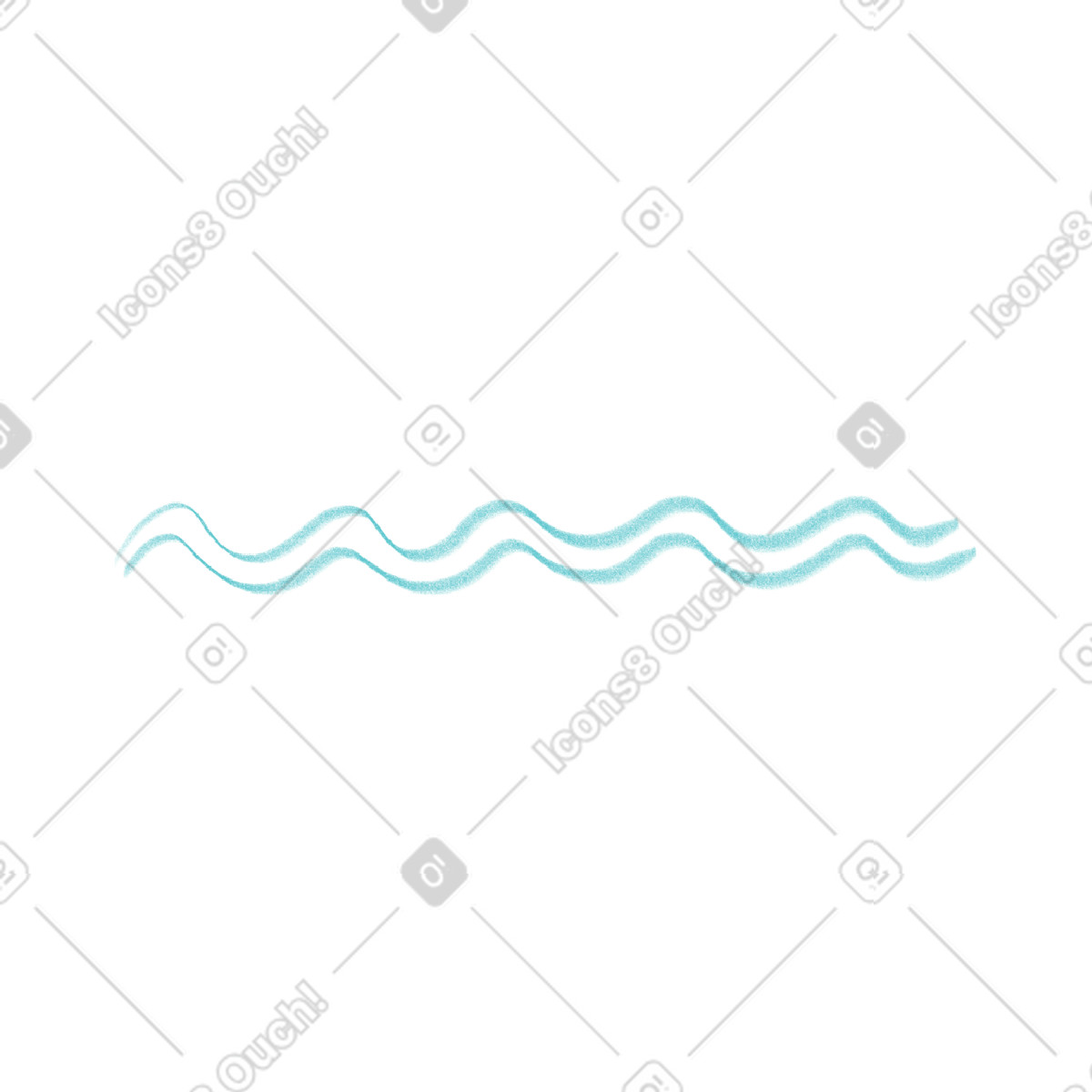 Doodle 스타일의 Two blue wavy line 일러스트레이션 PNG, SVG 다운로드