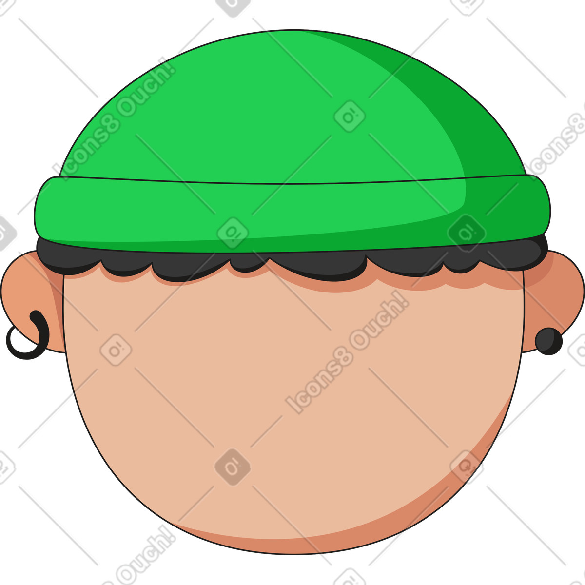 Illustration Visage dans un chapeau le style Moji à télécharger aux formats PNG, SVG