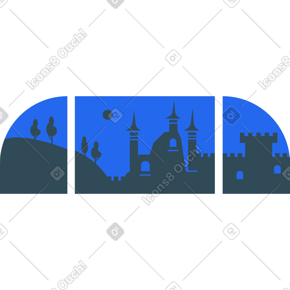 Window illustration in Kingdom style download in PNG, SVG