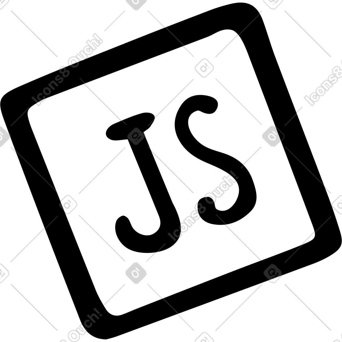 Js icon illustration in Journal style download in PNG, SVG
