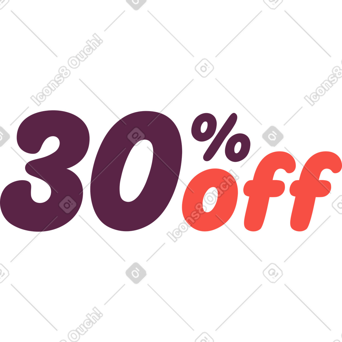 Trenta per cento di sconto illustrazione in stile Sammy scarica in PNG, SVG