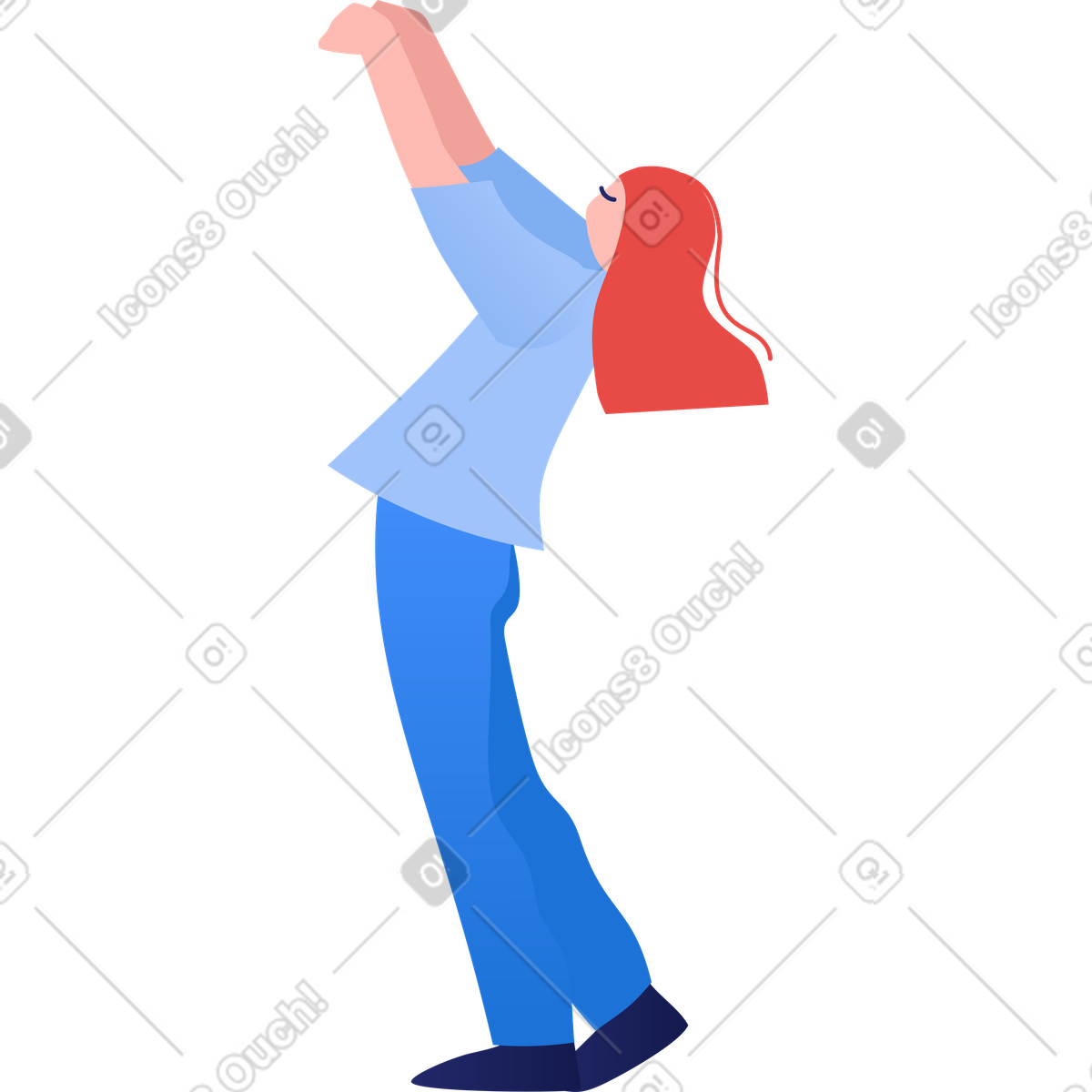 下载 Clip 风格的 女孩 插画，支持 PNG、SVG 格式