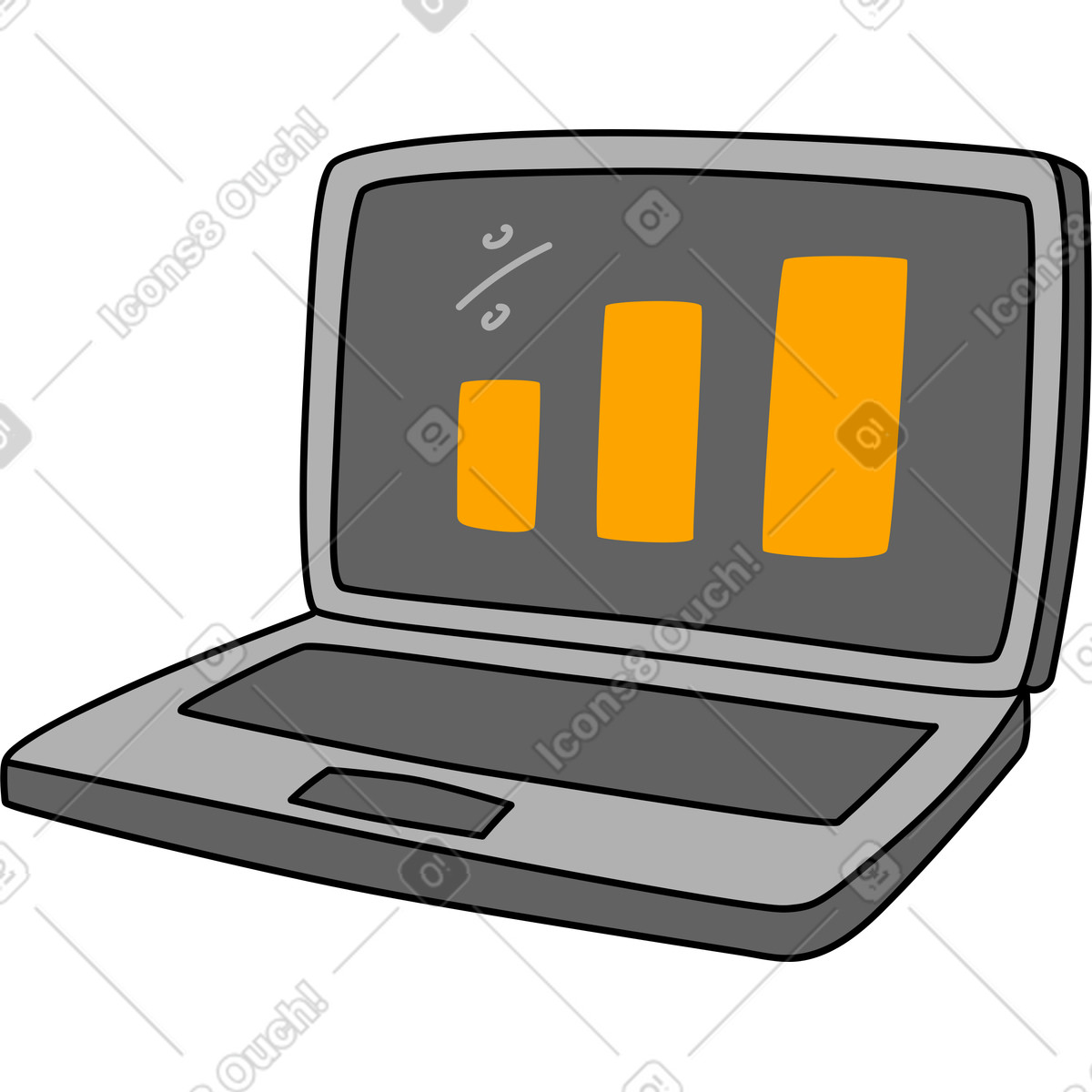 Computer portatile illustrazione in stile Purr scarica in PNG, SVG