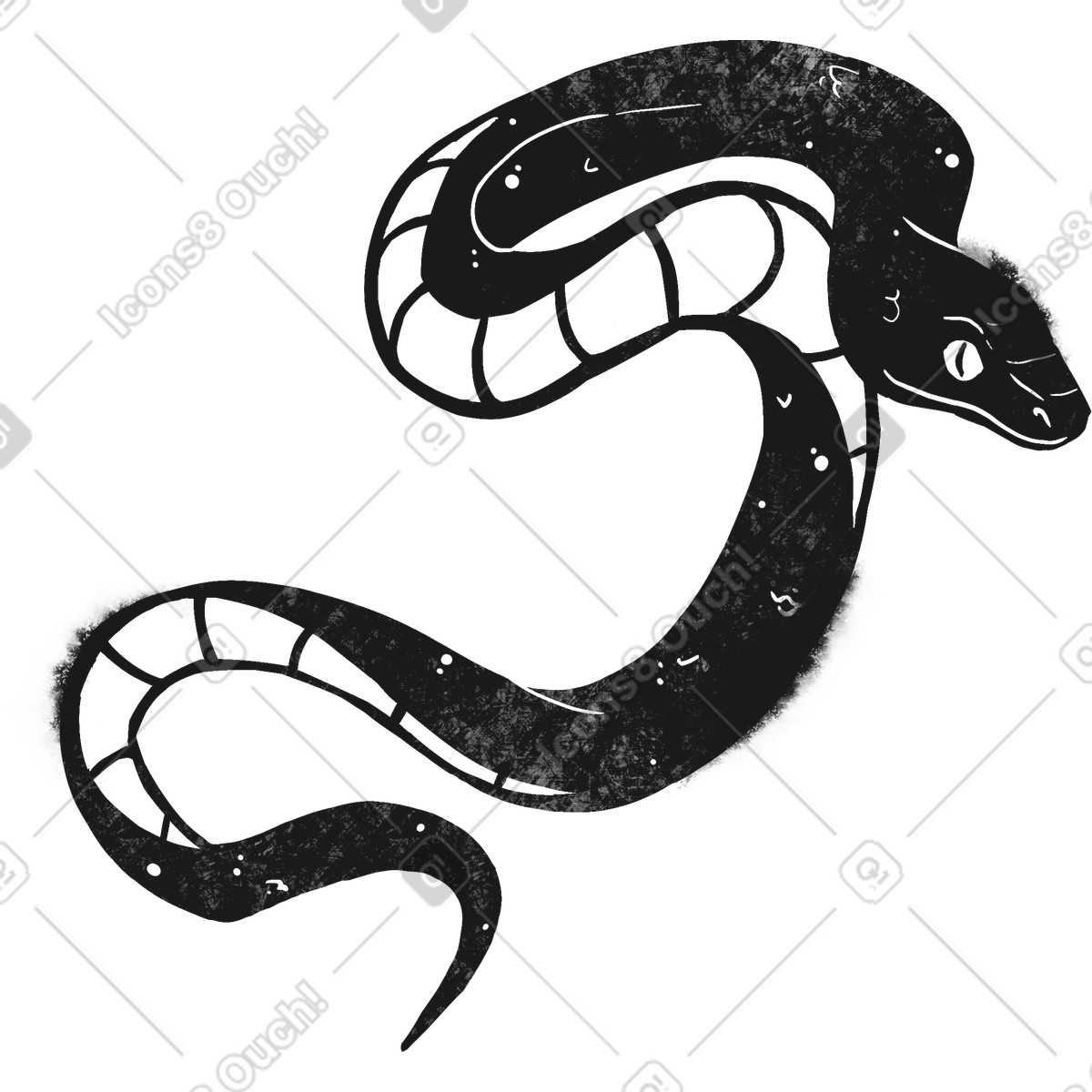 Snake illustration in Mystery style download in PNG, SVG