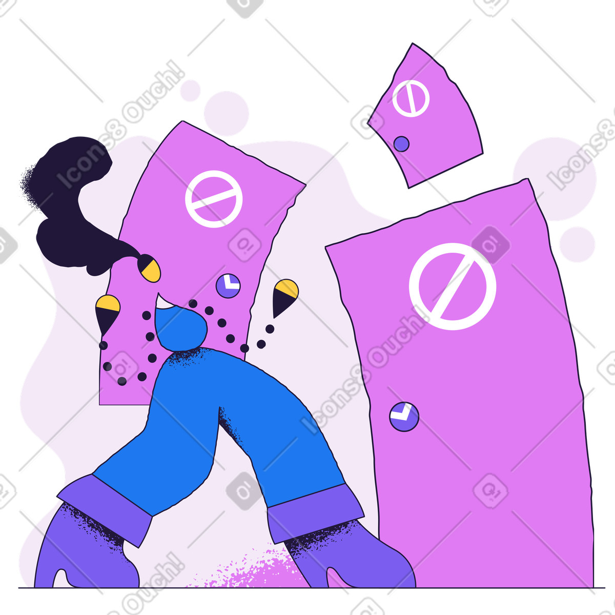 No exit illustration highlighting the concept of error with clipart graphics SVG GIF