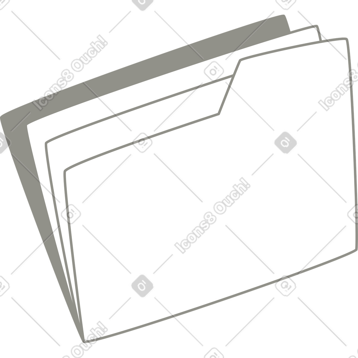 Gray folder illustration in Plain style download in PNG, SVG