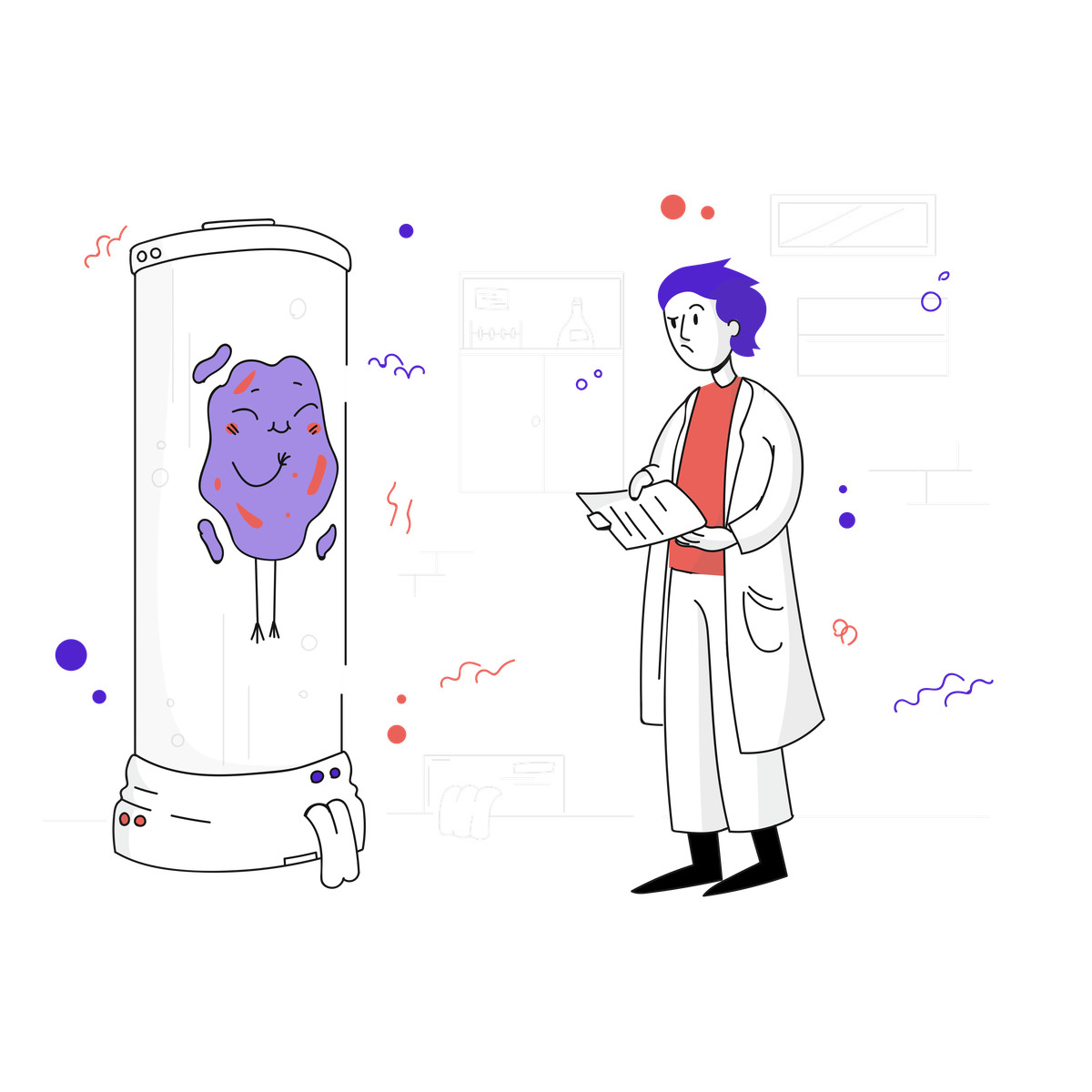 Pixeltrue スタイルの 実験室で働く のイラストをPNG、SVG形式でダウンロード