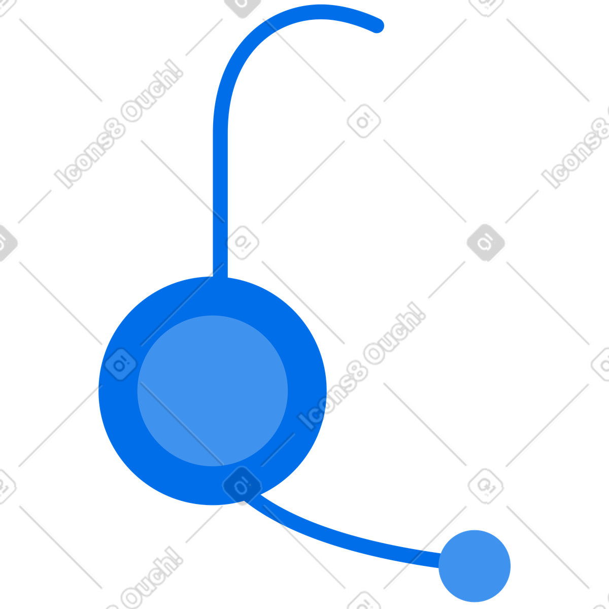 下载 Urban 风格的 带麦克风的耳机 插画，支持 PNG、SVG 格式