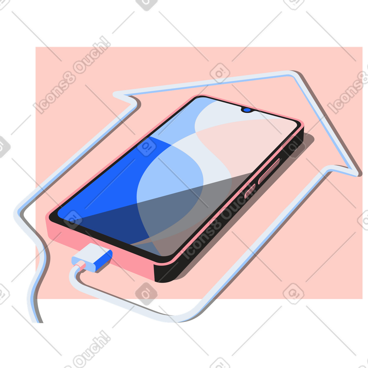 Smart home app on smartphone illustration in Editorial style download in PNG, SVG
