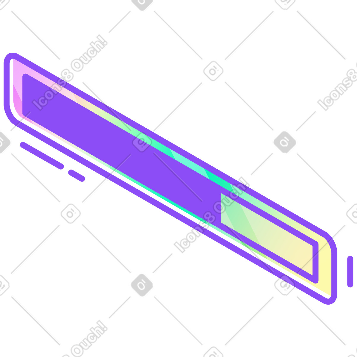 Loading bar illustration in Holographic style download in PNG, SVG